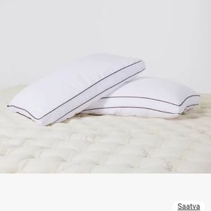 Set Of 2 King  New Saatva Latex Pillow - White